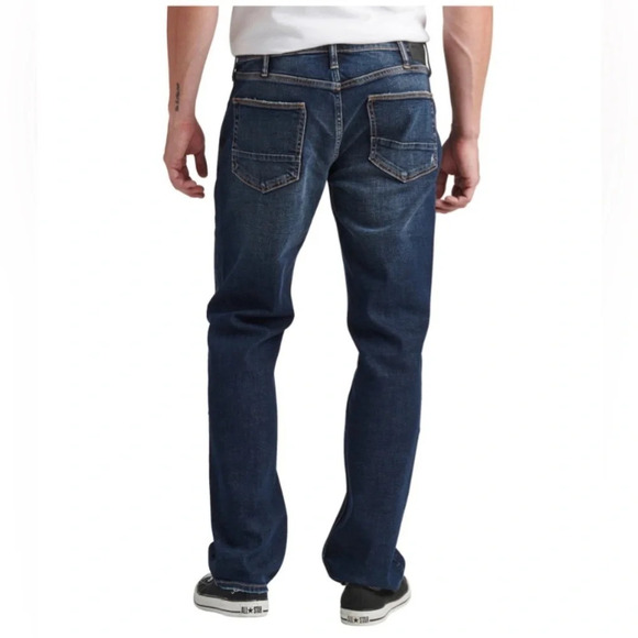 COPY - Silver Men's Machray Classic Straight Fit Dark Indigo Jeans Size 40 - Picture 2 of 5